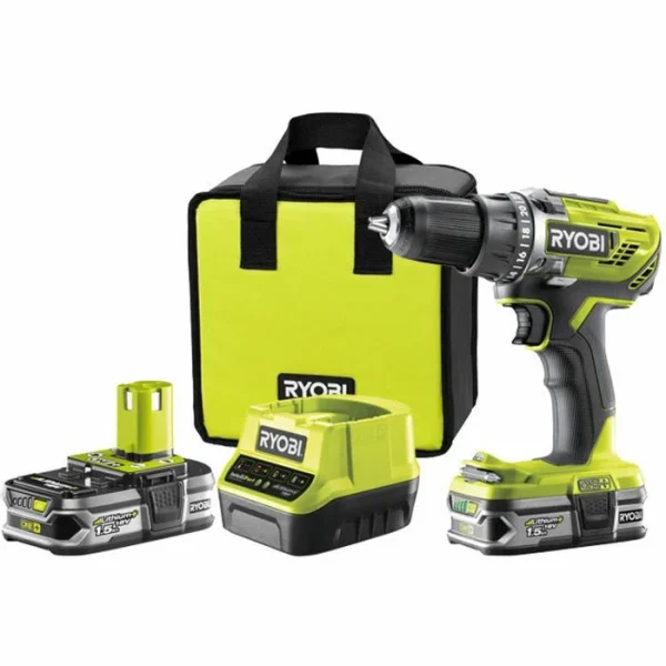 Ryobi Akku-Bohrschrauber R18DD3-215S, 18V / 1,5Ah, Mit 2 Akkus Und Tasche 1