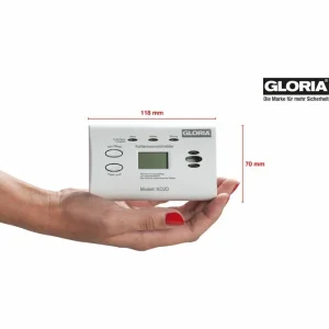 Gloria CO-Melder KO2D, EN 50291, 10 Jahre, Batterie Wechselbar, Display 18