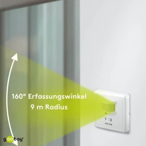 Goobay Bewegungsmelder 95171 Akustik, PIR, 160°, 9 M, Mit Mikrofon, Innen, Unterputz 11