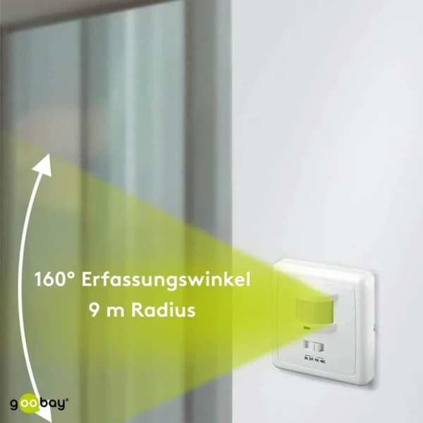 Goobay Bewegungsmelder 95171 Akustik, PIR, 160°, 9 M, Mit Mikrofon, Innen, Unterputz 4