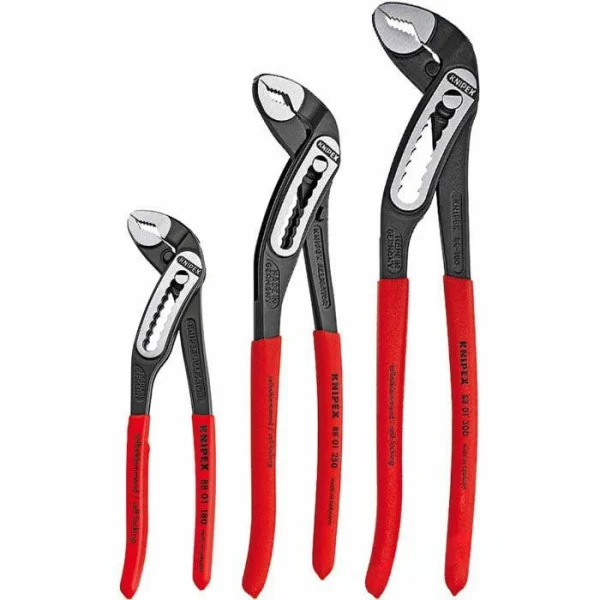 Knipex Wasserpumpenzange 002009 V03, Alligator 3er, 1 1/2 Zollx180mm, 2 Zollx250mm, 2 3/4 Zollx300mm 1