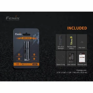 Fenix Taschenlampe E01 V2.0 LED, 100 Lumen 24