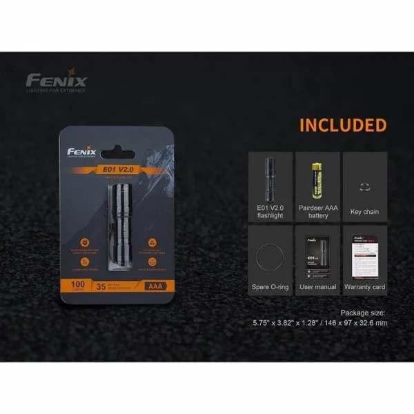 Fenix Taschenlampe E01 V2.0 LED, 100 Lumen 9