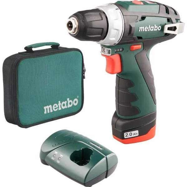 Metabo Akku-Bohrschrauber PowerMaxx BS, 10,8V / 2,0Ah, Mit Akku Und Tasche 1