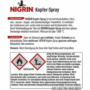 Nigrin Korrosionsschutz Kupfer-Spray 72261, Spray, Hochdruckstabiles Trennmittel, 500 Ml 9