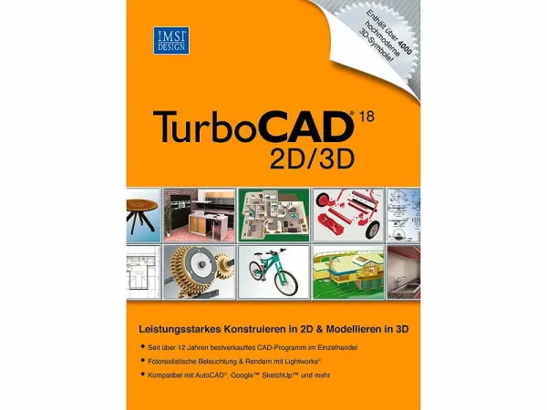 IMSI 3D CAD:TurboCAD V.18 2D/3D Mit STL-Schnittstelle (3D Drucker-Format) 3