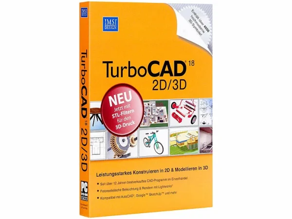 IMSI 3D CAD:TurboCAD V.18 2D/3D Mit STL-Schnittstelle (3D Drucker-Format) 1