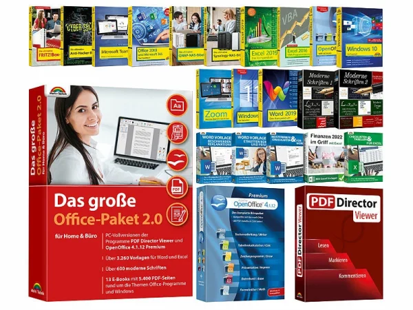 Markt+Technik MUT Software Office-Paket:Das Große Office-Paket 2.0 Mit über 3.260 Office-Vorlagen & 13 E-Books 1