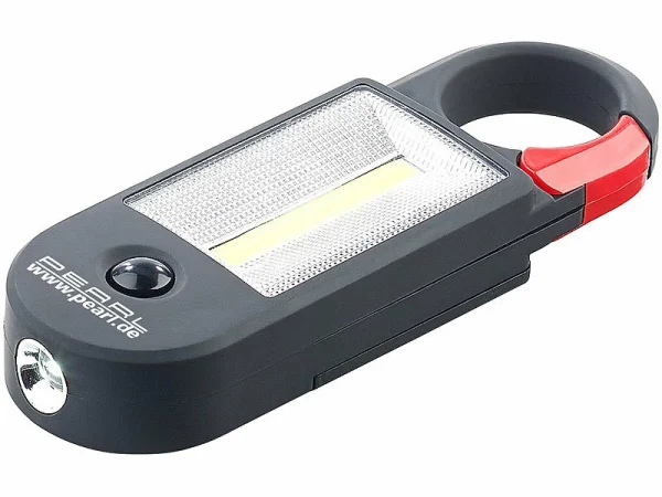 PEARL LED Arbeitslampe:Arbeitsleuchte AL-325 Mit COB-LED, Karabiner-Haken, Magnet, 4W, 320 Lm 5