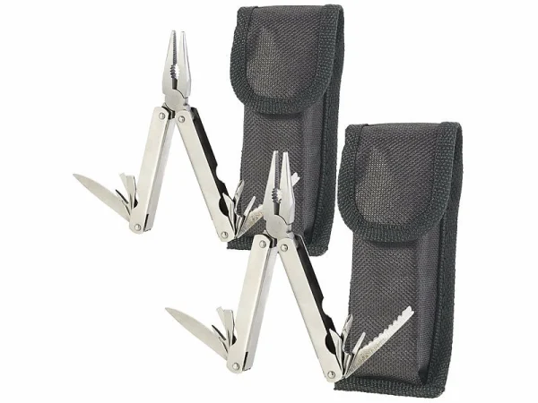 Semptec Urban Survival Technology Semptec Taschenmesser Multitools:2er-Set 15in1-Basis-Multitools Aus Rostfreiem Edelstahl 1