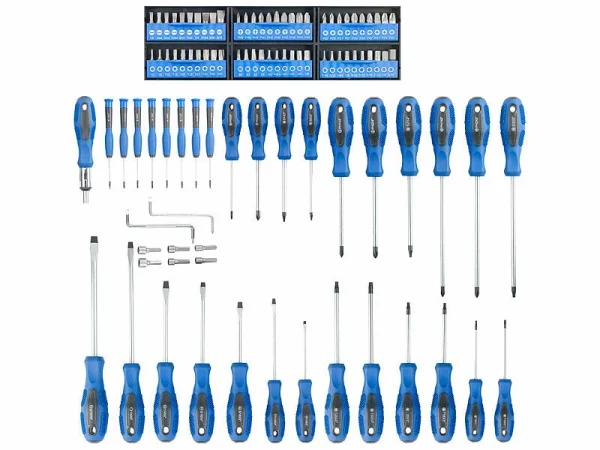 AGT Schraubenzieherset:101-teiliges Schraubendreher- Und Bit-Set Mit Wandhalterung 4