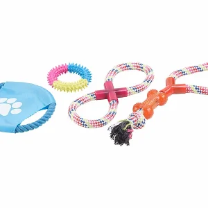 Sweetypet Wurfspiel Für Den Hund:30er-Set Bunte Hundespielzeuge Aus Baumwolle Zum Kauen Und Toben 15