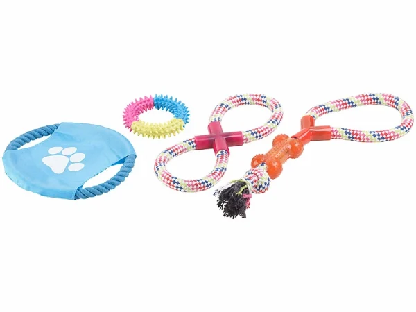 Sweetypet Wurfspiel Für Den Hund:30er-Set Bunte Hundespielzeuge Aus Baumwolle Zum Kauen Und Toben 5