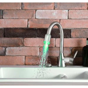 Infactory LED Wasserhahn:Dynamo-LED-Wasserhahnaufsatz Zur Temperaturkontrolle, Leuchtet Farbig 25