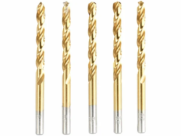 AGT Spiralbohrer:HSS-Bohrer-Set, Titan-beschichtet, Je 5x In 3/4/5/6/8 Mm 5