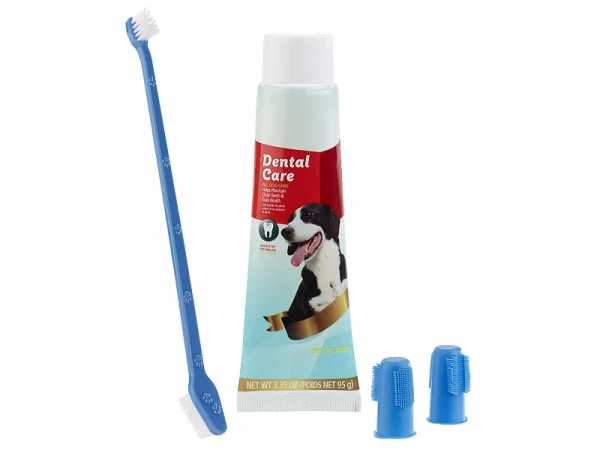 Sweetypet Hundezahnbürste:4in1-Zahnpflege-Set Für Hunde Mit Zahnpasta, Zahnbürste, Fingerbürsten 1