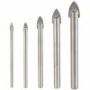 AGT Professional Glasbohrer:5-teiliges Bohrer-Set Für Glas & Fliesen, 4/5/6/8/10 Mm, Sandgestrahlt 32