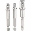 AGT Professional Stecknussadapter:3-teiliges Adapter-Set Sechskant Auf Vierkant, 6,4/9,5/12,7 Mm 10