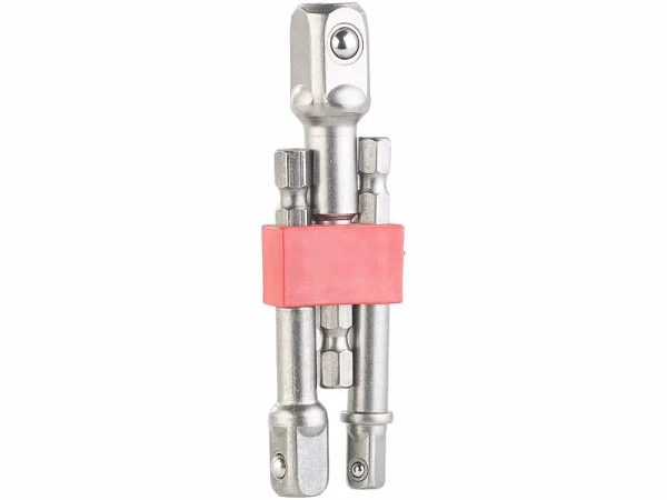 AGT Professional Stecknussadapter:3-teiliges Adapter-Set Sechskant Auf Vierkant, 6,4/9,5/12,7 Mm 3