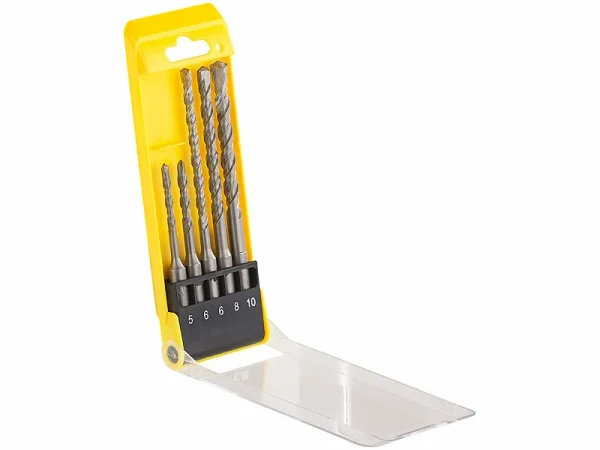 AGT Professional SDS Bohrer:5-teiliges SDS-Plus-Betonbohrer-Set, 5/6/6/8/10 Mm, Sandgestrahlt 3