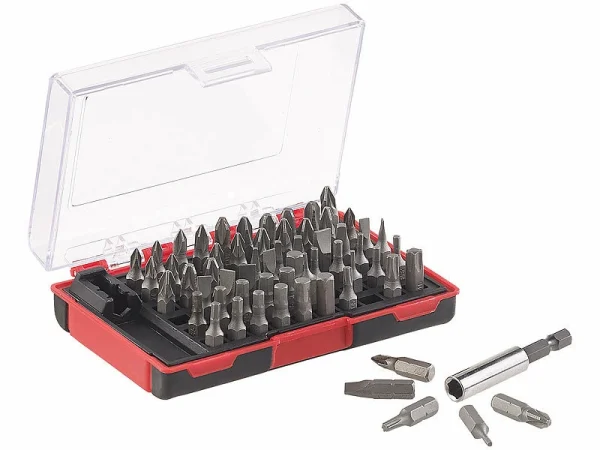 AGT Professional Bitsatz:61-teiliges Bit-Set Mit Magnetischem Bithalter, Chrom-Vanadium-Stahl 7