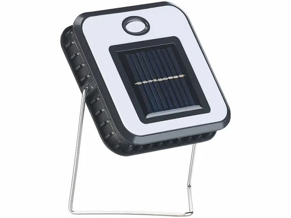 Lunartec LED Akku:Solar-COB-LED-Arbeitsleuchte Im Baustrahler-Design, 3 Watt, 150 Lm 9