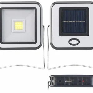 Lunartec LED Akku:Solar-COB-LED-Arbeitsleuchte Im Baustrahler-Design, 3 Watt, 150 Lm 21