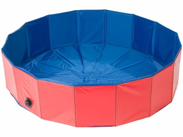 Sweetypet Pool:Faltbarer XL-Hundepool Mit Rutschfestem Boden, Ablassventil, 120×30 Cm 4