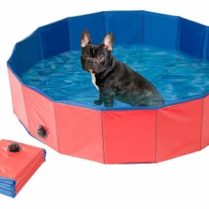 Sweetypet Pool:Faltbarer XL-Hundepool Mit Rutschfestem Boden, Ablassventil, 120×30 Cm 11