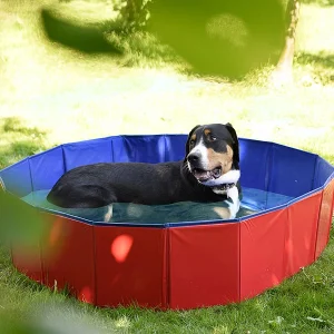 Sweetypet Pool:Faltbarer XL-Hundepool Mit Rutschfestem Boden, Ablassventil, 120×30 Cm 21