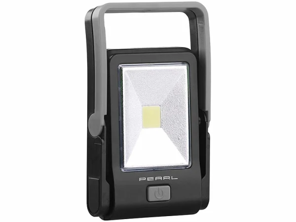 PEARL Leuchte:LED-Arbeitsleuchte Im Baustrahler-Design Mit 3 Watt COB-LED, 160 Lumen 4