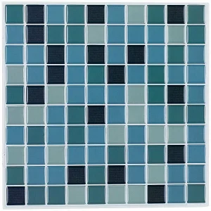 Infactory Wanddeko:Selbstklebende 3D-Mosaik-Fliesenaufkleber “Aqua”, 26 X 26 Cm, 20er-Set 27