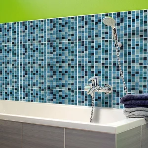 Infactory Wanddeko:Selbstklebende 3D-Mosaik-Fliesenaufkleber “Aqua”, 26 X 26 Cm, 20er-Set 21