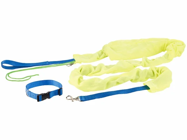 Infactory Hundegeschirr:4in1-Hundeleinen-Set Mit Signal-Überzug, Halsband & Trainigs-Leine 1