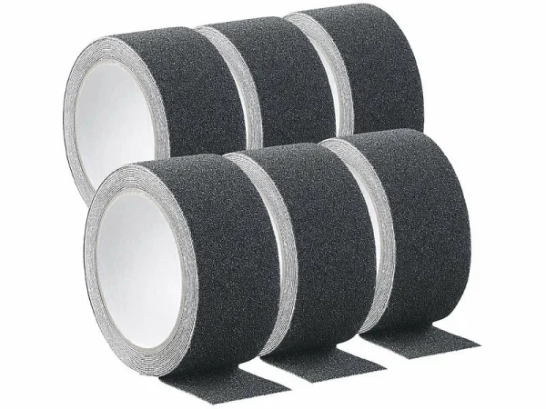 AGT Tape:6er-Set Anti-Rutsch-Klebeband, Robust & Wasserfest, 48mm X 4m, Schwarz 1