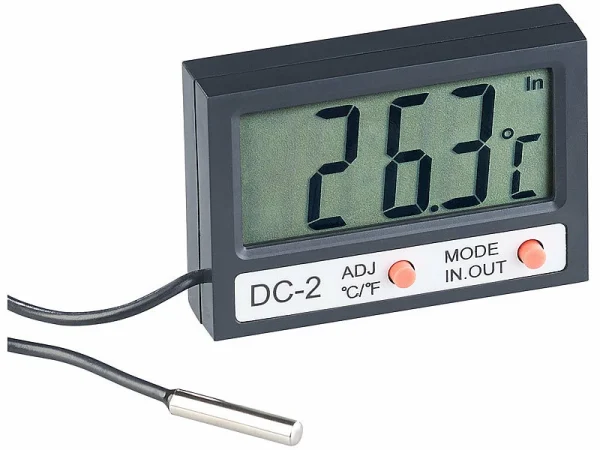 Infactory Aquariumthermometer:2er Pack Digitales Aquarium-Thermometer Mit Uhrzeit Und LCD-Display 3