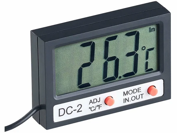 Infactory Aquariumthermometer:2er Pack Digitales Aquarium-Thermometer Mit Uhrzeit Und LCD-Display 4