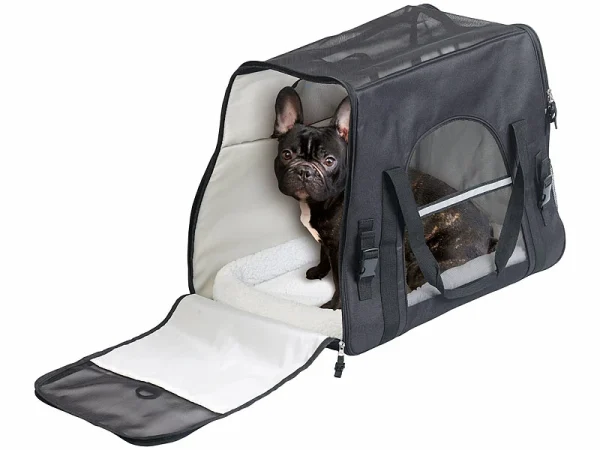 Sweetypet Katzentransporttasche:Hand- & Auto-Transporttasche Für Haustiere Bis 15 Kg, Größe L, Schwarz 1