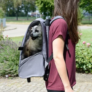 Sweetypet 2in1-Hunde-Trolley Und Rucksack Mit Sichtfenster, Bis 8 Kg, Anthrazit 27