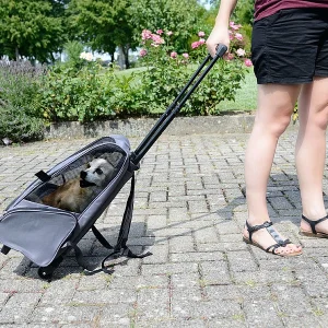 Sweetypet 2in1-Hunde-Trolley Und Rucksack Mit Sichtfenster, Bis 8 Kg, Anthrazit 29