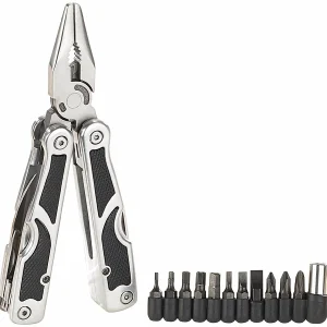 Semptec Urban Survival Technology Semptec Multiwerkzeug:27in1-Multitool Aus Edelstahl Mit Schraubendreher-Set Und Gürteltasche 15