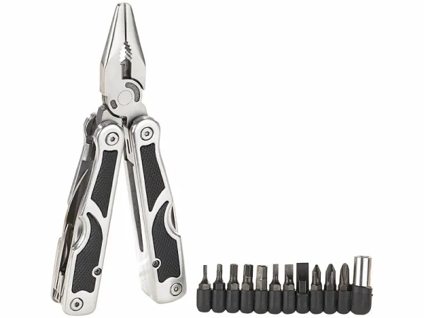 Semptec Urban Survival Technology Semptec Multiwerkzeug:27in1-Multitool Aus Edelstahl Mit Schraubendreher-Set Und Gürteltasche 5