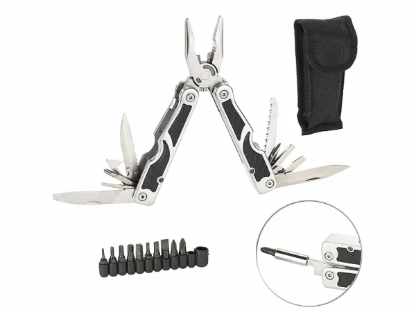 Semptec Urban Survival Technology Semptec Multiwerkzeug:27in1-Multitool Aus Edelstahl Mit Schraubendreher-Set Und Gürteltasche 1