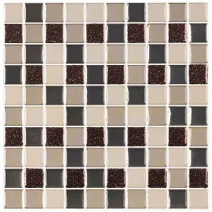 Infactory Mosaik Klebefolie:Selbstklebende 3D-Mosaik-Fliesenaufkleber, 25,5 X 25,5 Cm, 10er-Set 15