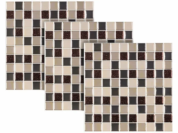 Infactory Mosaik Klebefolie:Selbstklebende 3D-Mosaik-Fliesenaufkleber, 25,5 X 25,5 Cm, 10er-Set 4