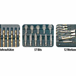 AGT Bohrerkoffer:Profi Bohrer- & Bit-Set 204-teilig, Chrom-Vanadium Inkl. Magnet-Adapt. 9