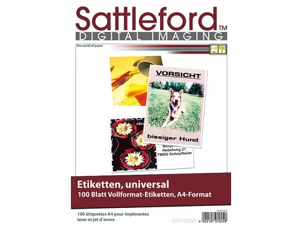 Sattleford Etiketten Papier:100 Etiketten A4 210×297 Mm Für Laser/Inkjet 1