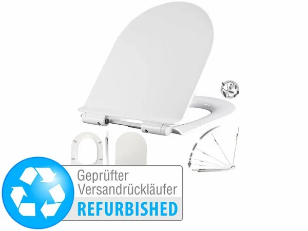 BadeStern WC Brillen:Flacher WC-Sitz, D-Form, Absenkautomatik,Versandrückläufer 1