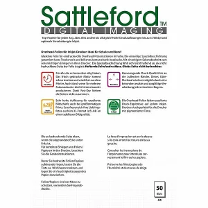 Sattleford Inkjet Overheadfolie:100 Inkjet-Overhead-Folien, DIN A4, Transparent, 115 µm, Sparpack 24