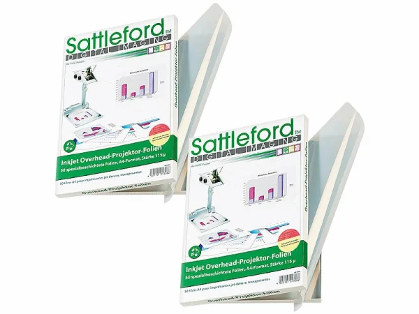 Sattleford Inkjet Overheadfolie:100 Inkjet-Overhead-Folien, DIN A4, Transparent, 115 µm, Sparpack 1